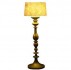 Dua Lighting Antique Gold Sculpted Wood w Halmahera Floor Lamp