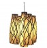 Dua Lighting Criss-Cross Bamboo Peel Taped on Cone Resin Pendant Lamp
